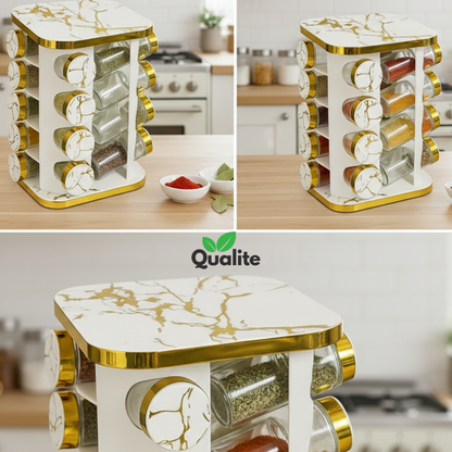 20 Pcs 360° Rotating Spice Rack Carousel
