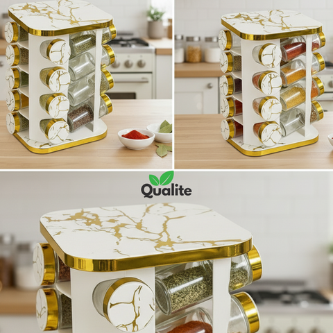 20 Pcs 360° Rotating Spice Rack Carousel
