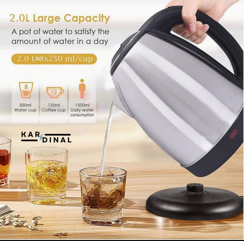 1.8L Stainless Steel Electric Kettle – Rapid Boil, Safe & Easy to Use