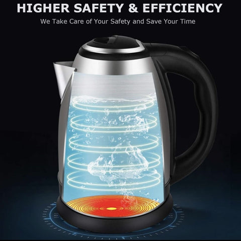 1.8L Stainless Steel Electric Kettle – Rapid Boil, Safe & Easy to Use