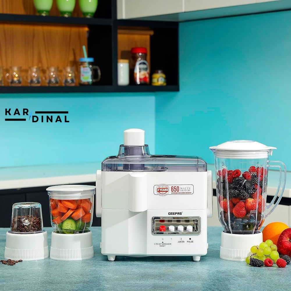 4-in-1 Electric Juicer Blender & Food Processor – Chopper, Grinder, Mixer Machine