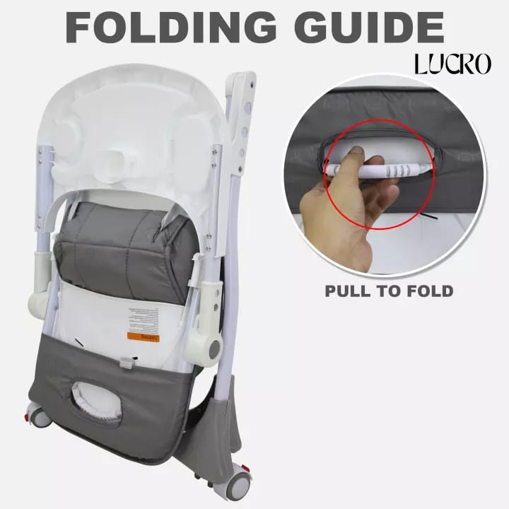 Baby High Chair – Foldable Adjustable Dining Chair with Tray