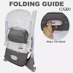 LUCRO Baby High Chair – Fordable and Adjustable Dining Chair with Reversible Food Tray, Premium Comfort, Safety, and Versatility for Infant and Toddler Feeding"