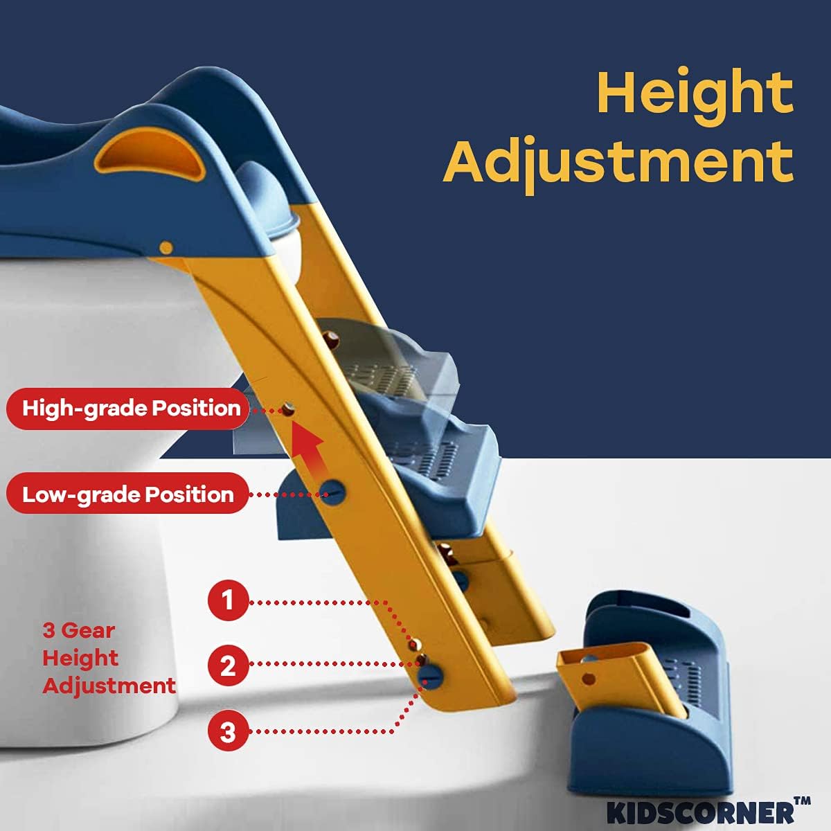 2 in 1 Foldable Potty Training Seat with Ladder, Splash Guard & Cushion Seat