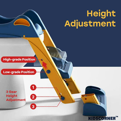 2 in 1 Foldable Potty Training Seat with Ladder, Splash Guard & Cushion Seat