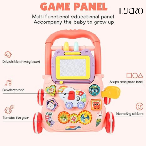 Elephant Baby Walker 2-in-1 – Musical & Learning Activity Toy