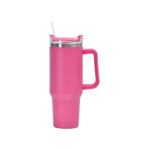 Travel Coffee Tumbler – Reusable Stainless Steel Mug with Straw