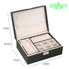 Allonsy jewellery Organizer with Locker - 2 Layers, Foldable Makeup Vanity Hanger, Hanging Holder for Earrings & Necklaces