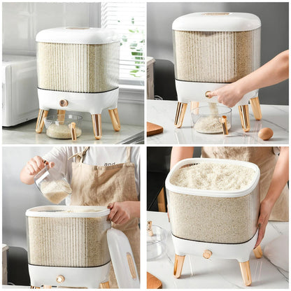 10kg Rice Dispenser Square Transparent