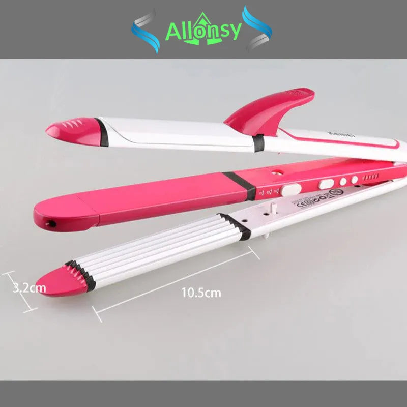 Professional 3-in-1 Hair Styler – Straightener, Curler & Dryer