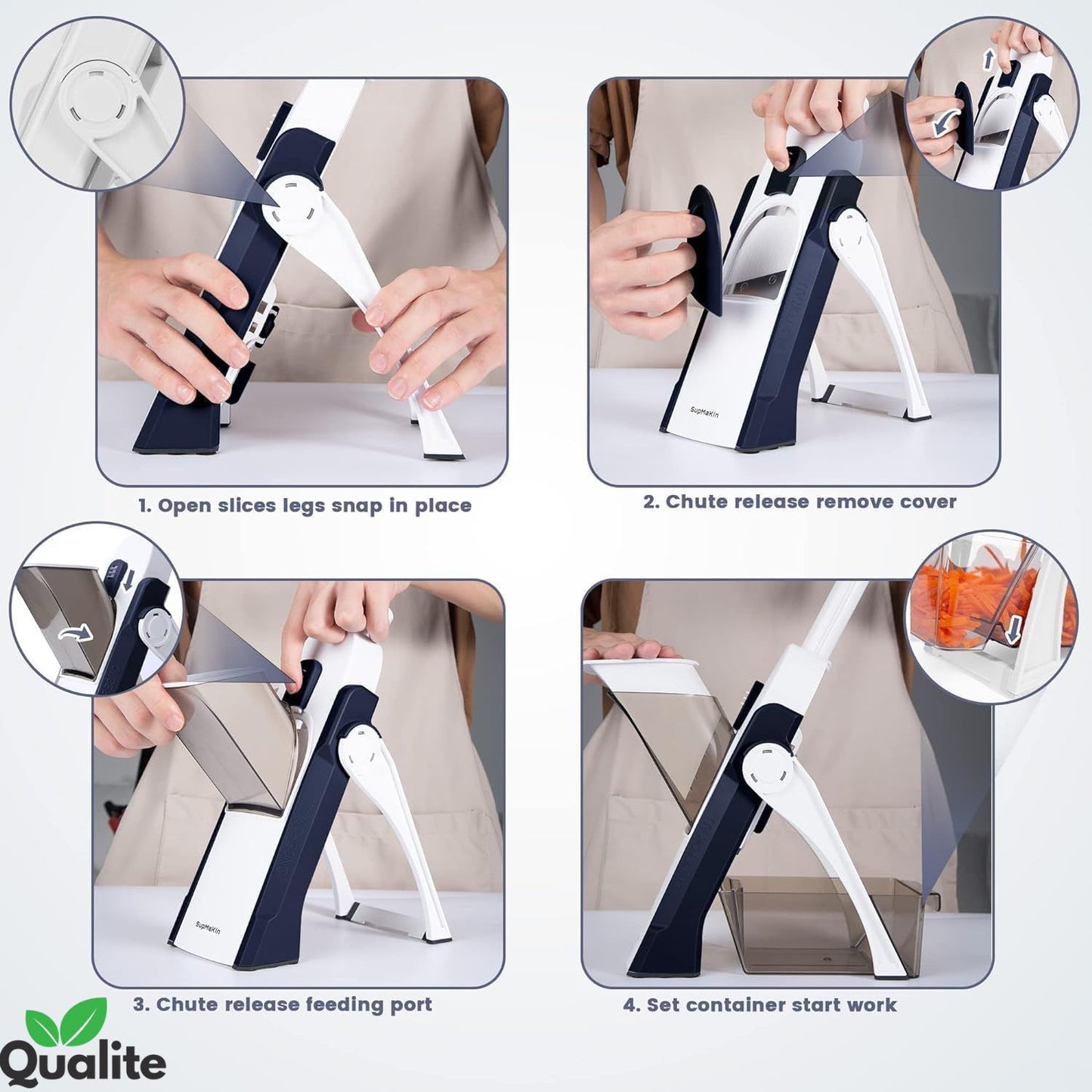 Multifunctional Vegetable Cutter – Mandoline Slicer with Stainless Steel Blades