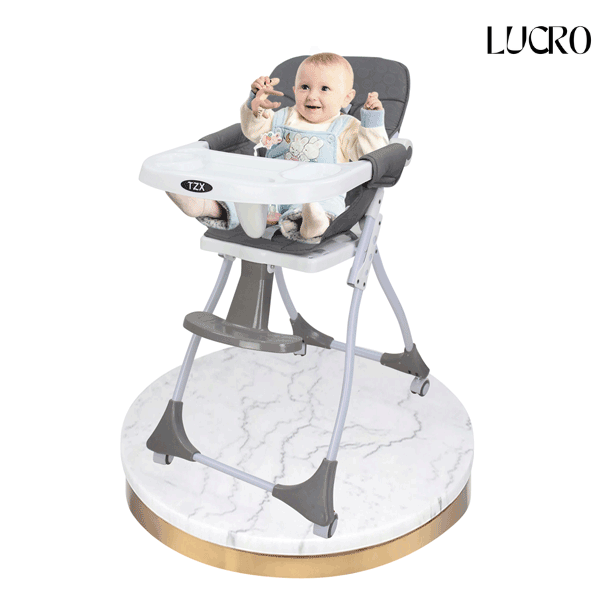 LUCRO Baby High Chair – Fordable and Adjustable Dining Chair with Reversible Food Tray, Premium Comfort, Safety, and Versatility for Infant and Toddler Feeding"