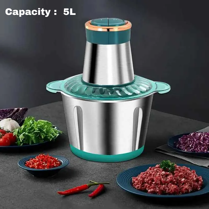 Electric Meat Grinder & Food Chopper – Stainless Steel Blades, 5L/3L