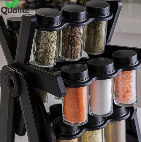 360° Rotating Spice Rack – Multifunctional Organizer for Jars, Bottles & Seasonings