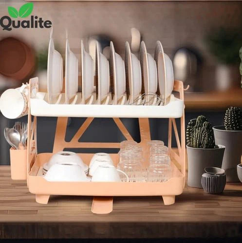 Dish Drying with a Compact, Space Saving Two Tier Rack, Premium Storage Rack