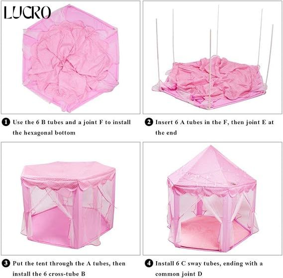 Princess Castle Play Tent House for Kids – Indoor & Outdoor Playhouse