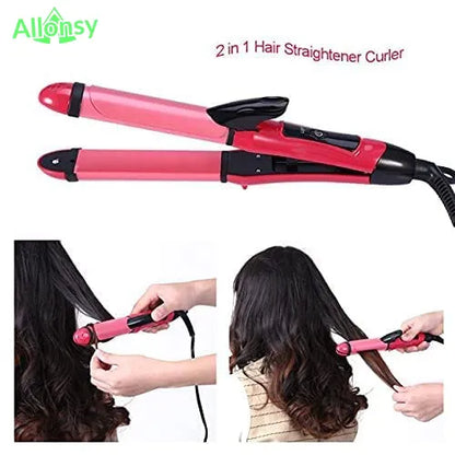 2 in 1 Hair Straightener & Curler – Ceramic, Fast Heating