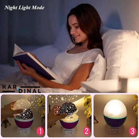 Rotating Moon Lamp – Starry Sky Projector with LED & Bluetooth