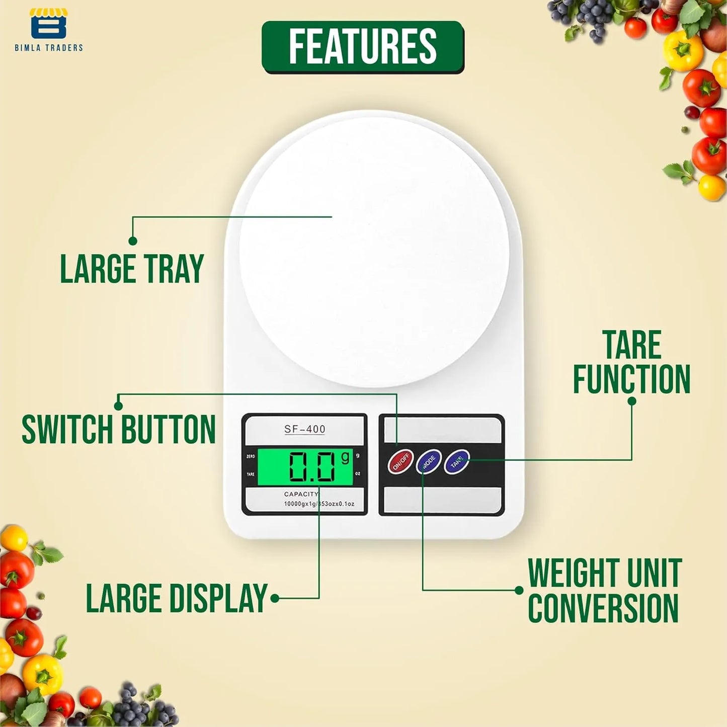 Electronic kitchen digital weight scale machine