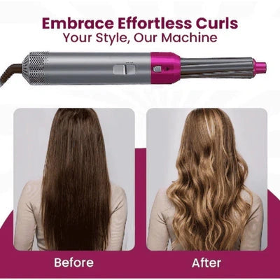 5-in-1 Hair Dryer & Styling Tool – Hot Air Brush, Curler & Straightener