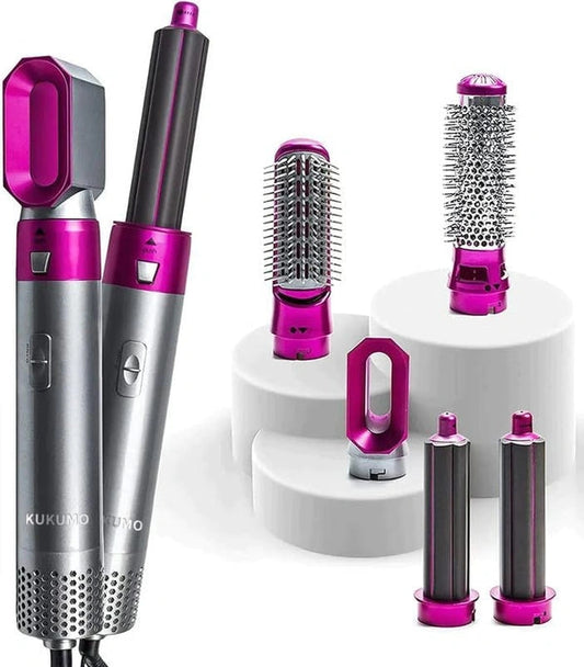 5-in-1 Hair Dryer & Styling Tool – Hot Air Brush, Curler & Straightener