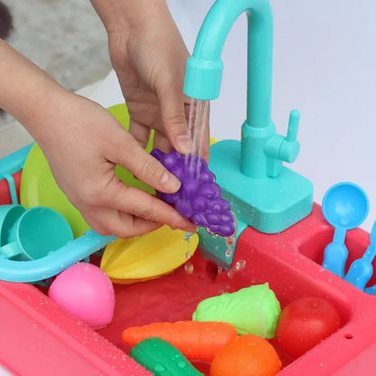 Kids Kitchen Toys Plastic Simulation Electric Dishwasher Sink