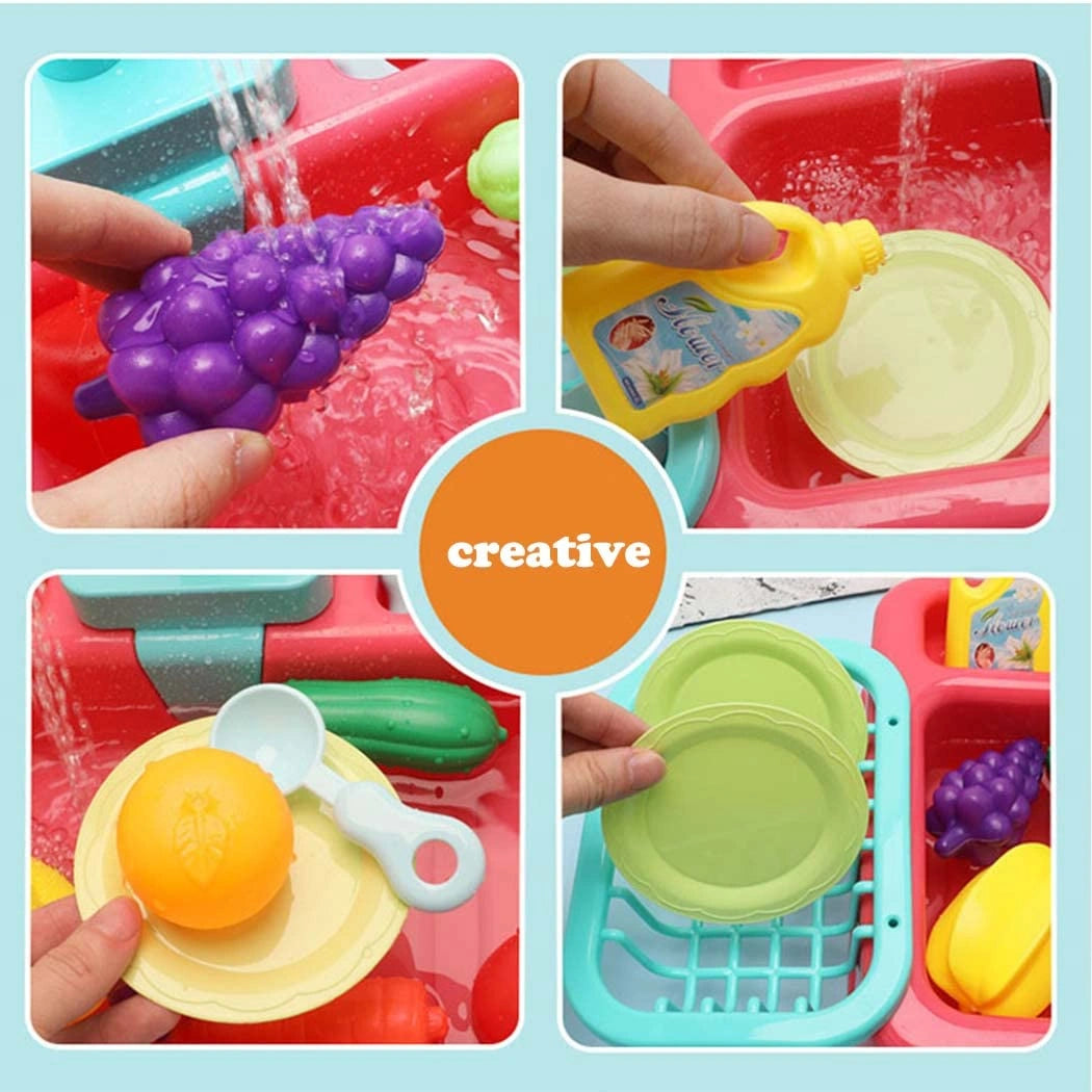 Kids Kitchen Toys Plastic Simulation Electric Dishwasher Sink