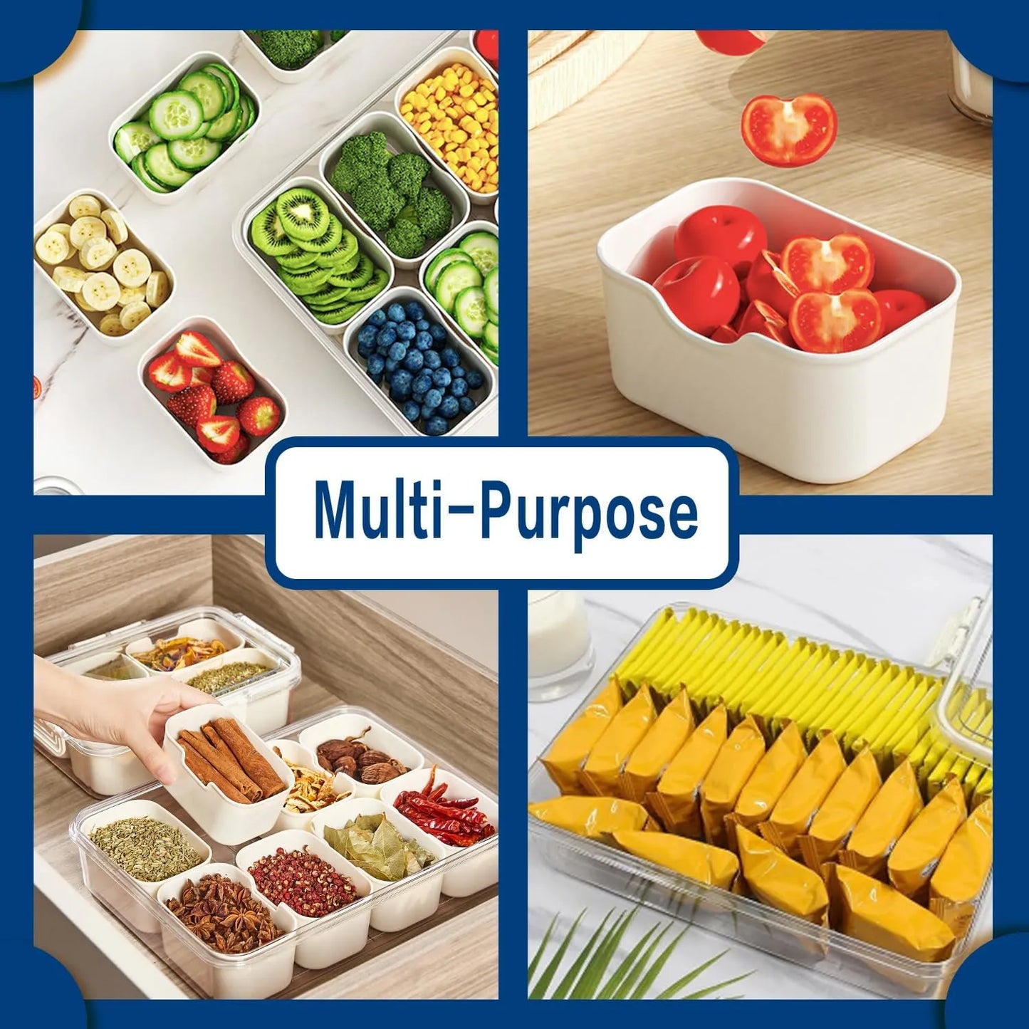 Portable Snack Platters Organizer With 4 box and 8 box variants