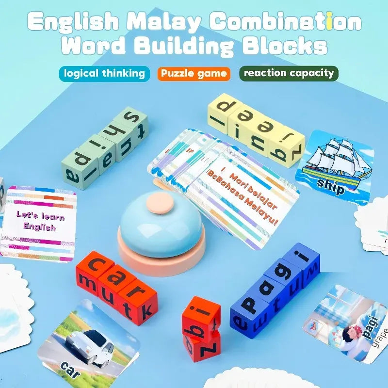 English Word Spelling Toy Wooden Multi Educational Toys