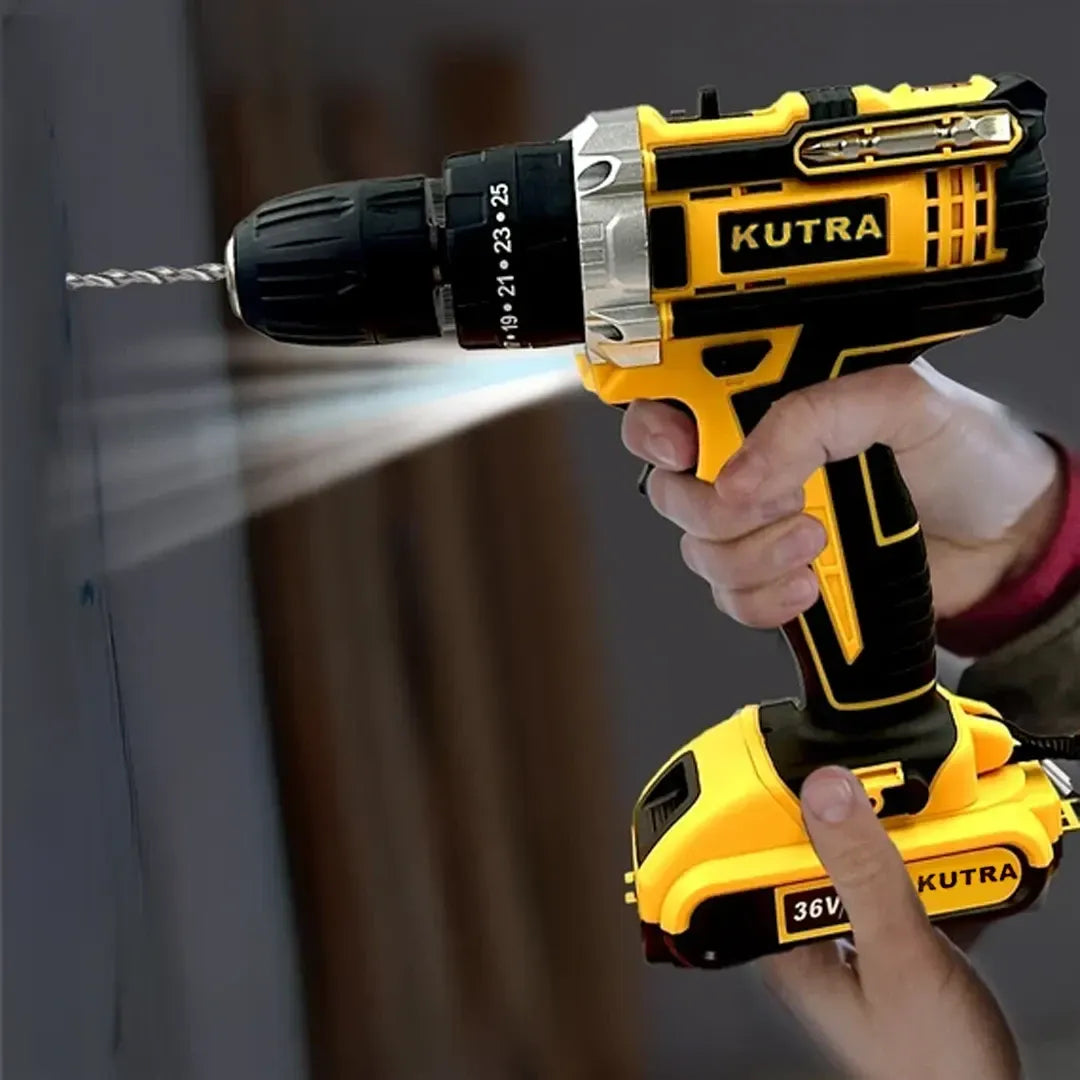Rechargeable Drill Machine With 2 Batteries & Charger