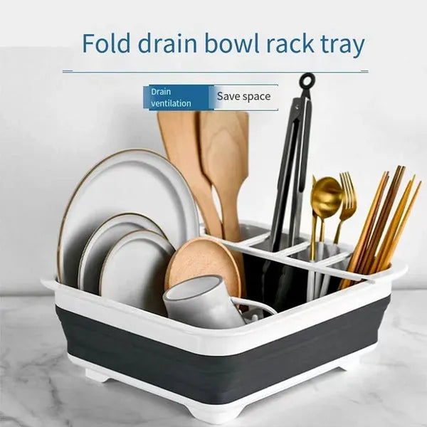 Basin Basket Dish Rack Kitchen Folding Silicone Dish Washing Drainer