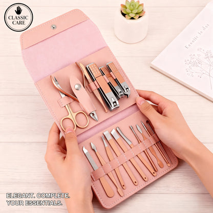 16-Piece Manicure & Pedicure Set – Complete Grooming Kit