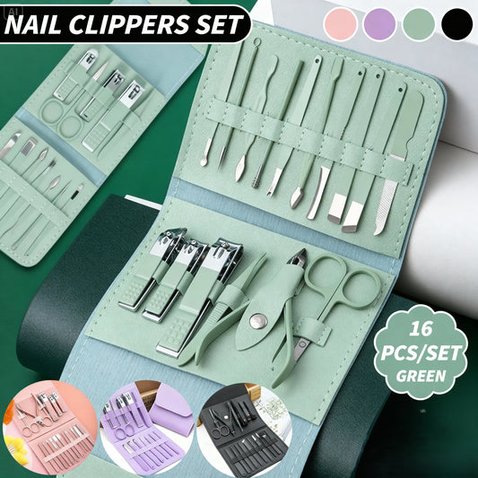 16-Piece Manicure & Pedicure Set – Complete Grooming Kit