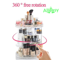 360° Rotating Makeup Organizer Elegant 2-Tier Cosmetic Organizer Makeup Rack – Stylish & Chic Storage Shelf for Vanity, Bedroom & Bathroom  Premium Multi-Functional Display Rack for Skincare, Makeup & Beauty Essentials