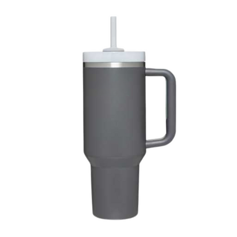 Travel Coffee Tumbler – Reusable Stainless Steel Mug with Straw