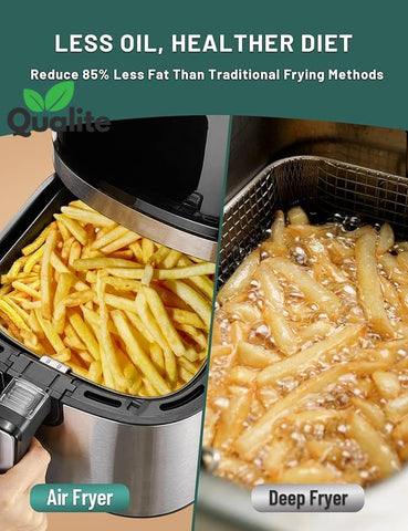 Digital Air Fryer 10L / 5.5L Large Capacity, Touch Display and Multi Use Stainless Steel