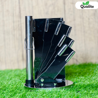 8 PCS Purple Design Kitchen Knife Set with 360° Rotating Stand