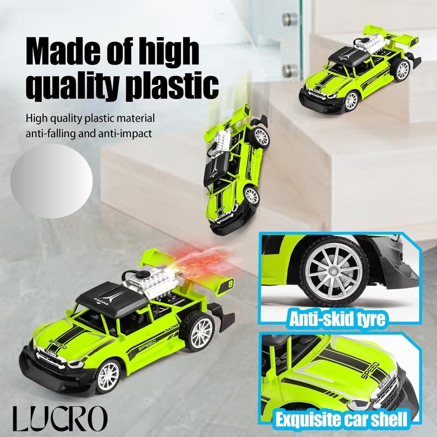 RC Stunt Racing Car 1:20 Scale with LED Lights & Smoke