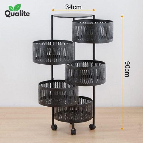 5-Layer Kitchen Storage Rack with Wheels – Vegetable & Pantry Organizer