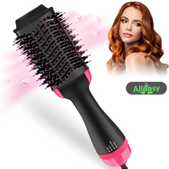 Allonsy One Step 4-in-1 Hair Brush, Straightener, and Curler for Ladies  The Perfect Hair Dryer for Girls  Versatile Hair Straightener Comb for Women All-in-One Hair Styler with Hot Air Brush  Ideal Comb for Effortless Drying, Straightening, and Curling