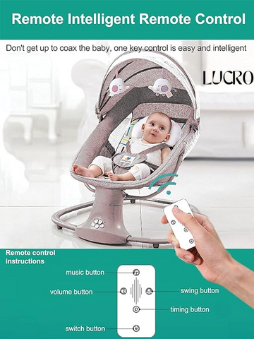 Mastela 3-in-1 Baby Swing Bassinet with Remote & Mosquito Net