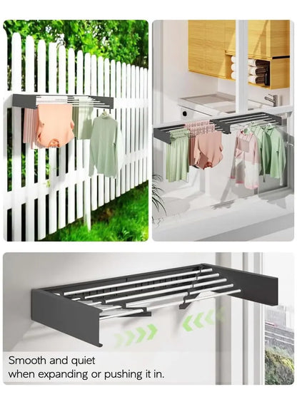 Retractable Wall Mounted Laundry Drying Rack