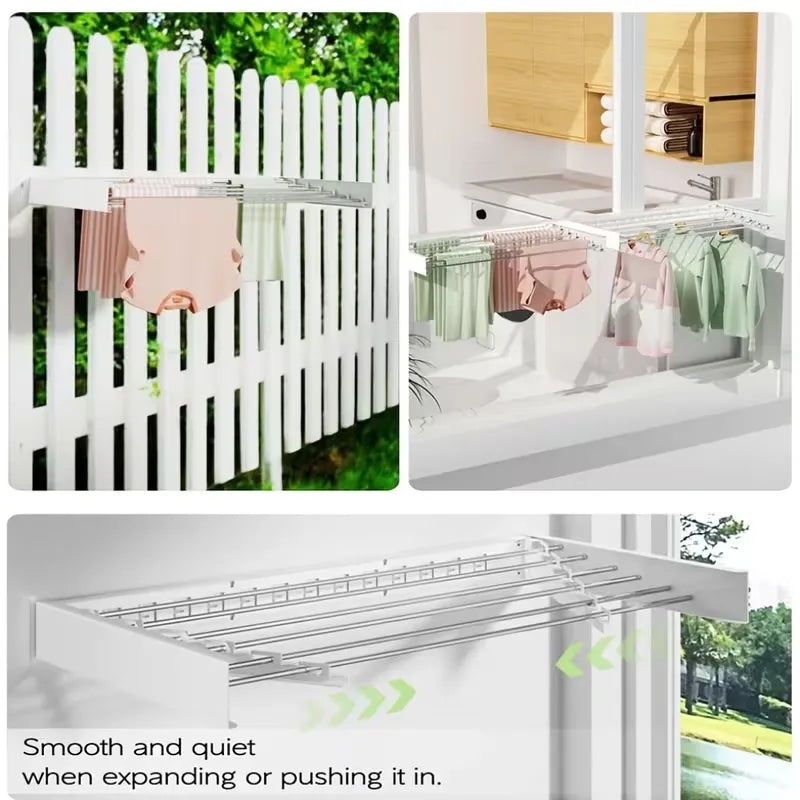 Retractable Wall Mounted Laundry Drying Rack