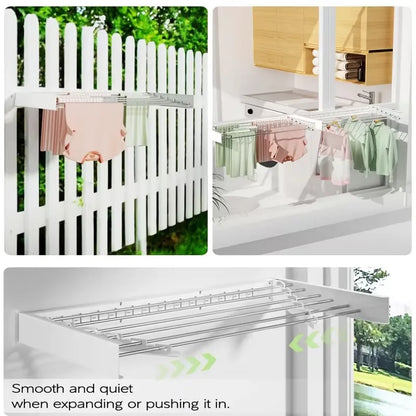Retractable Wall Mounted Laundry Drying Rack
