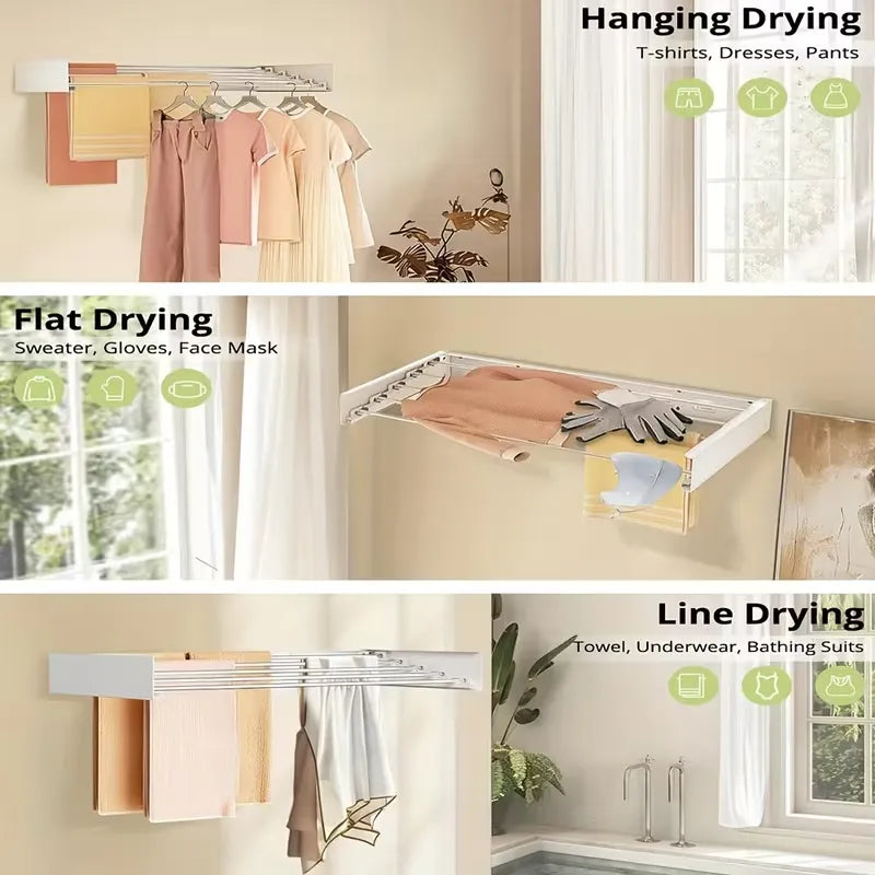 Retractable Wall Mounted Laundry Drying Rack