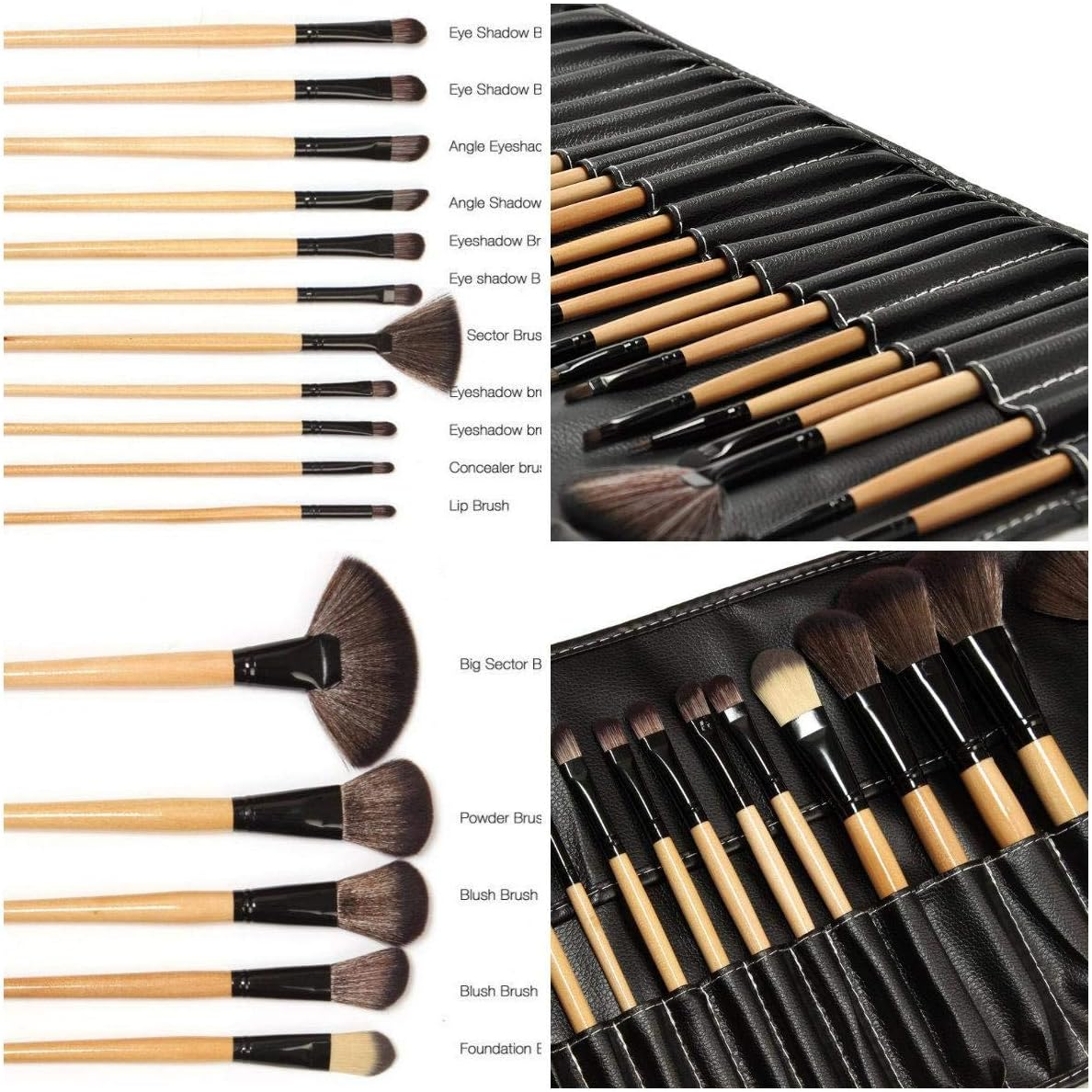 24  PCS Makeup Brush Set Soft Beauty Cosmetic Brushes Tools