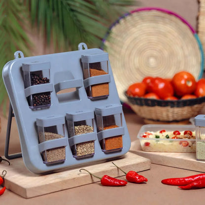 Mini Crystal Spice Jars With Stand - Multipurpose Box Masala Box