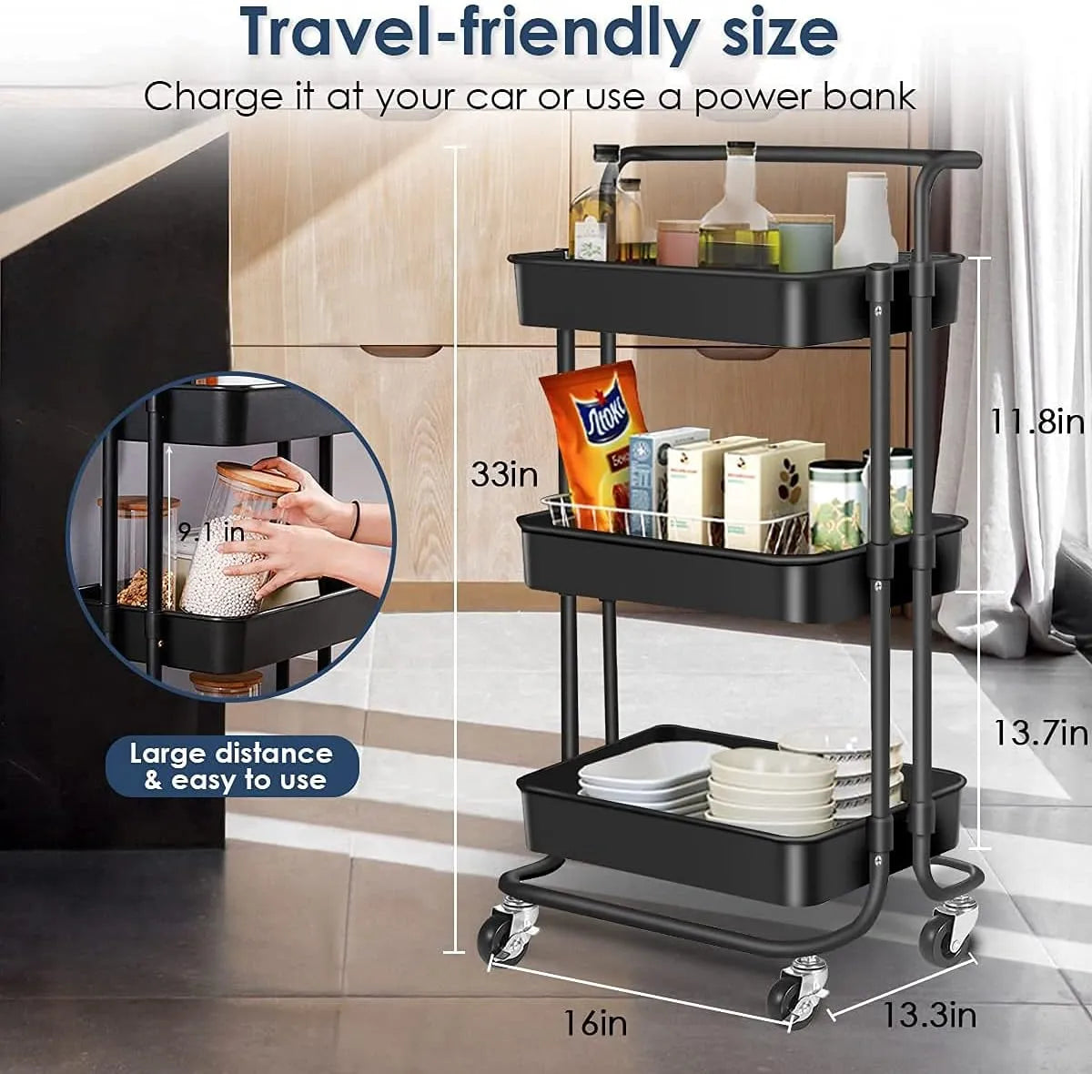 3-Tier Organizer Trolley