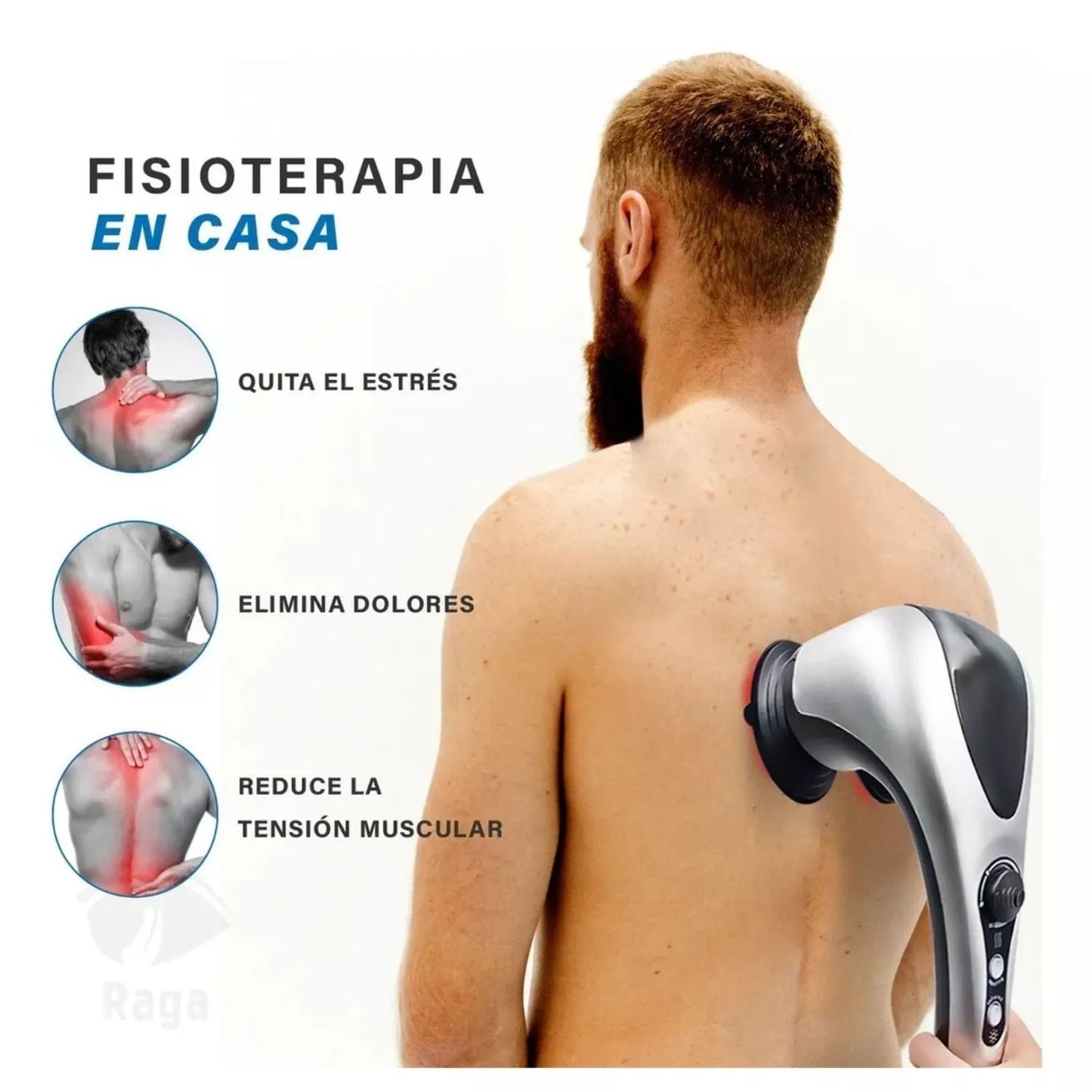 Blueidea Double Head Massager – Deep Tissue & Infrared Full-Body Relief