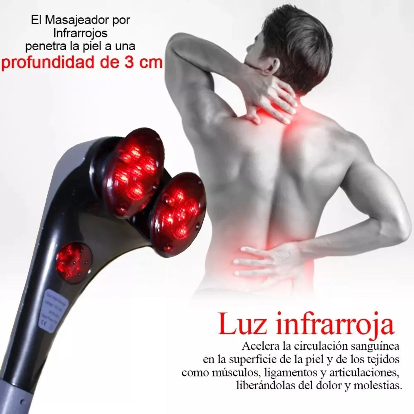 Blueidea Double Head Massager – Deep Tissue & Infrared Full-Body Relief